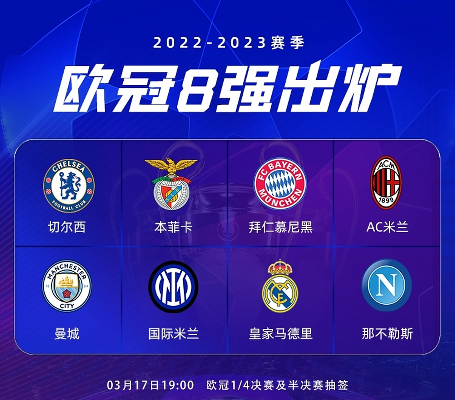 包含皇马力克切尔西，铁定晋级八强的词条